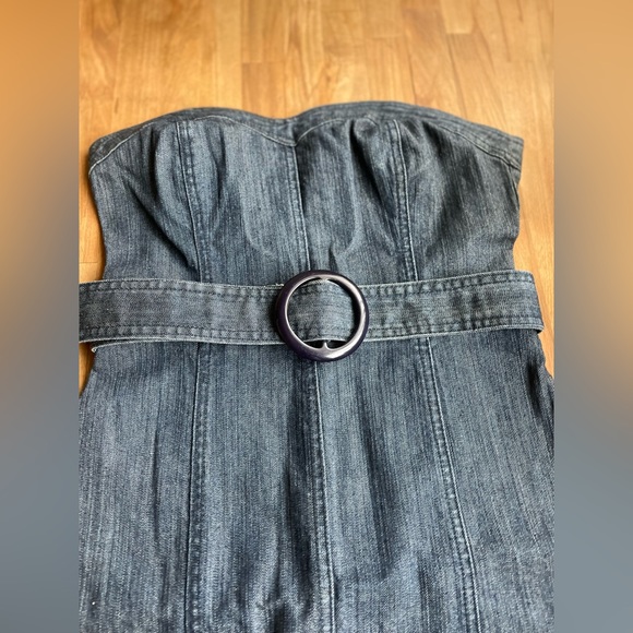 Vintage Forever 21 Belted Pencil Denim Dress, Size Small - Picture 3 of 11
